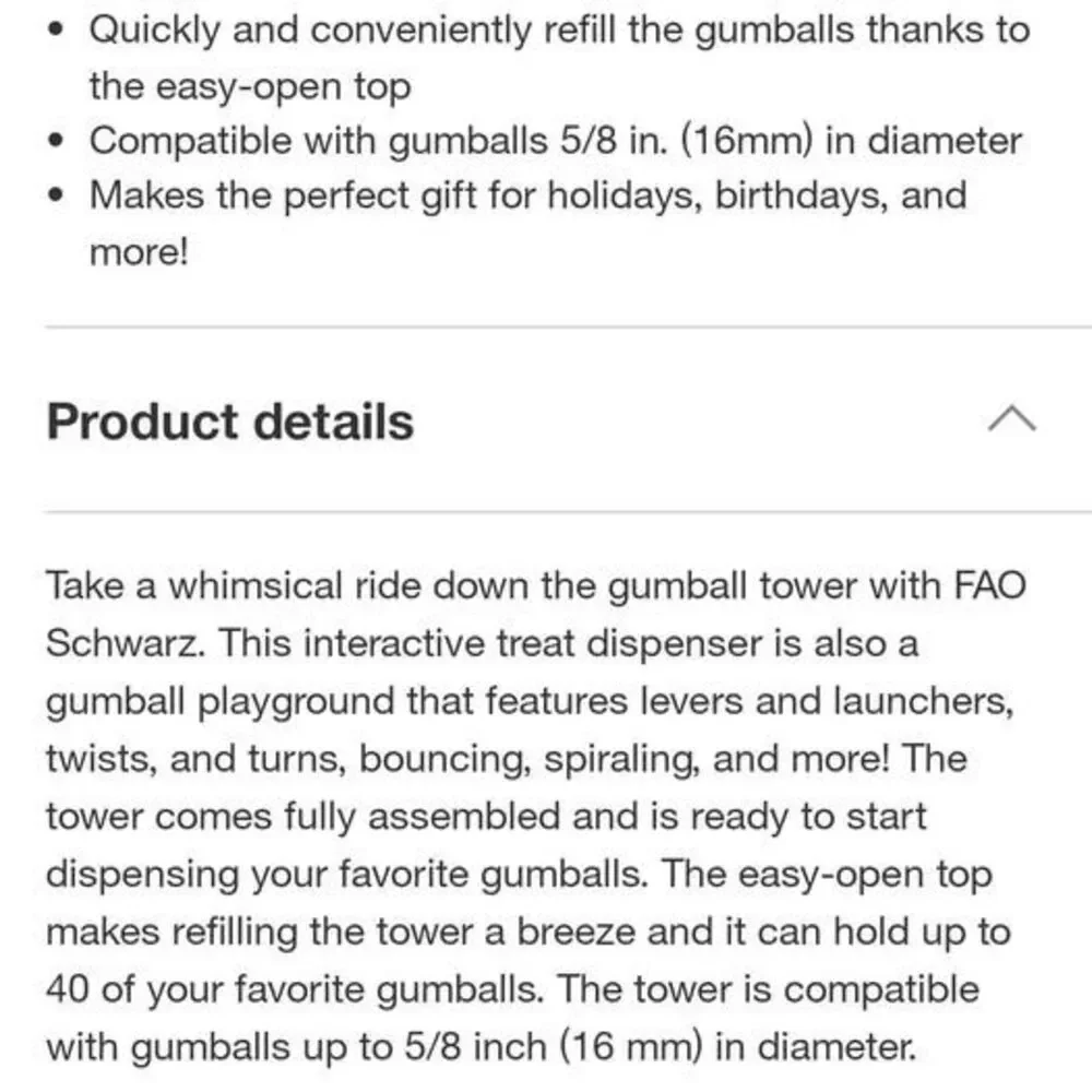FAO Schwarz Gumball Playground Tower Machine Interactive Toy Holds 40 Gumballs